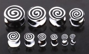 Hypnotic Swirl Double Flared Acrylic Plug