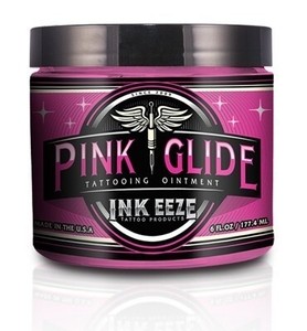 INK-EEZE Pink Glide Tattoo Ointment - 6oz Jar