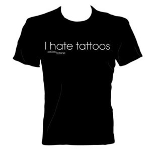 'I hate tattoos' T-Shirt by Line Art