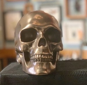 Matte Bronze Resin Skull