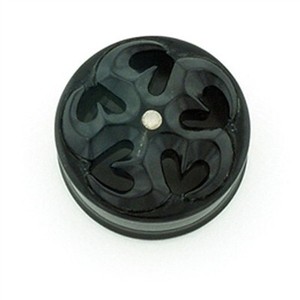 Negative Space Eyelets Black Water Buffalo Horn with Silver - Style 10