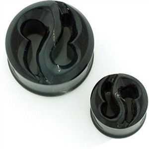 Negative Space Eyelets Black Water Buffalo Horn with Silver - Style 15