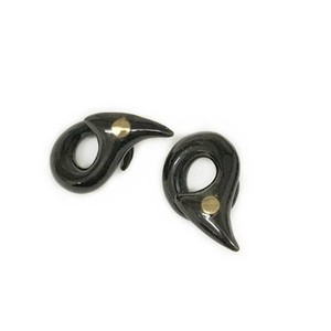 Omen Bird Loops in Black Water Buffalo Horn with Brass
