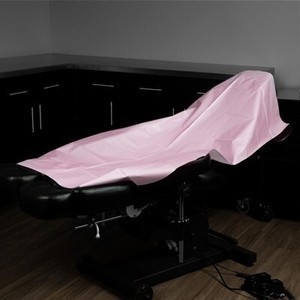 PINK Saferly 1-Ply Drape Sheets - 40" x 60" - Bag of 10
