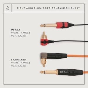 Peak Ultra RCA Cord - 6 1/2’ Right Angle Red/Black
