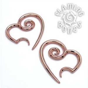 Rose Gold Plated "Whirlwind Heart" Spirals