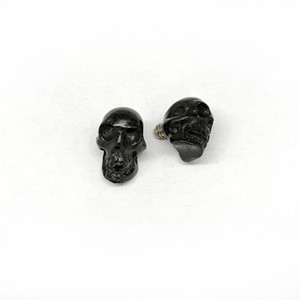 Russian Jet (Lignite) Black Threaded End Skull for Internally Threaded Body Jewelry