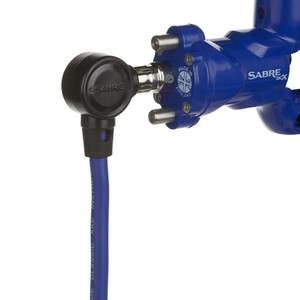 Sabre 2M Angled RCA Cord in Cobalt Blue