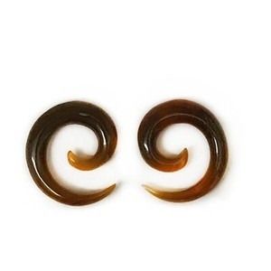 6g Small Long Spirals in Red Water Buffalo Horn