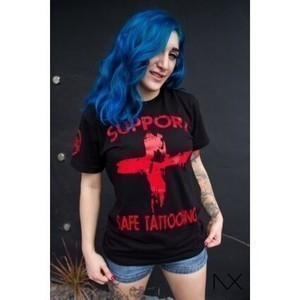 'Support Safe Tattooing' T-Shirt by Sharkface Apparel