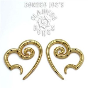 Yellow Gold Plated "Whirlwind Heart" Spirals