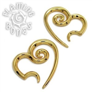 Yellow Gold Plated "Whirlwind Heart" Spirals