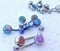 14g 1/2" Internally Threaded Titanium Curved Barbells with Double Opal Stones