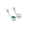 14g Curve Steel Barbell with 5mm and 8mm Double Jeweled Balls