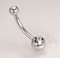 14g Curve Steel Barbell with 4mm and 6mm Jeweled Balls