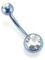 14g Double Jewel Titanium Curved Barbell