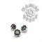 14g Gem Lotus Mini Threaded Ends in Sterling Silver