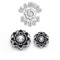 14g Sterling Silver Lotus Threaded Ends With Accent for Internally Threaded Body Jewelry