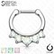 16g 5/16" Surgical Steel Septum Clicker with Five Opalite Gems