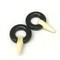 4g Black Water Buffalo Horn Captive Rings with Tapered Bone Segment