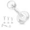 Bio Flex 14 & 16 Gauge Clear Piercing Retainer with 3mm Removable Push-In Top