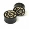 Black Dogwood Plugs with Coconut Dust Inlay - Style 4