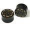 7/8" Black Dogwood Plugs with Coconut Dust Inlay - Style 7C
