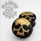 Black Horn "Ancient Remains" Plugs with Brass Skull Inlay