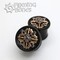 Dorje Collectors Edition 3 Plugs - Bronze Inlayed to Double Flared Black Wood with Lapis Cabochon Accents