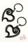 Peridot Spiral Heart "Black and Bling" Black Water Buffalo Horn Ear Dangles with Gems