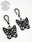 Butterfly "Black and Bling" Black Water Buffalo Horn Ear Dangles with Gems