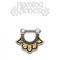 Sterling Silver Hamsa Hand Septum Klikr with Planished Brass Inlay and Surgical Steel Post 